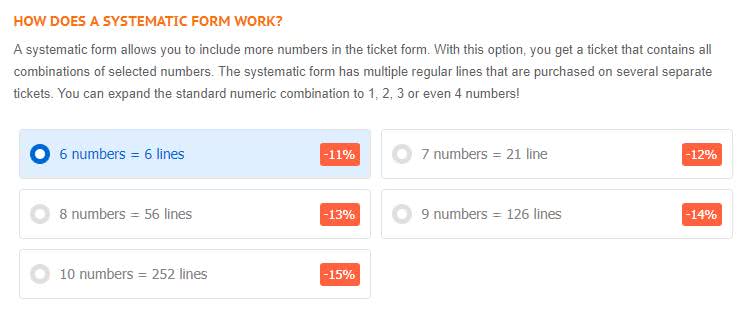 Systematic form: decide on the numbers